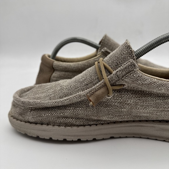 Hey Dude Wally Ascend Woven Walnut Brown Slip On Unisex Men's 9/Womens 11 Shoes - Picture 14 of 15